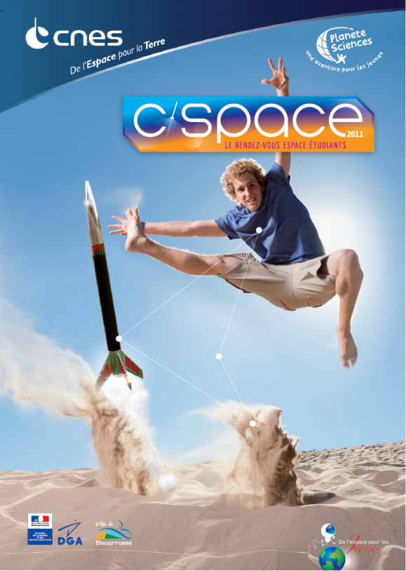 Affiche de l&#039;édition 2011 du C&#039;Space à Biscarrosse. Crédits : CNES.