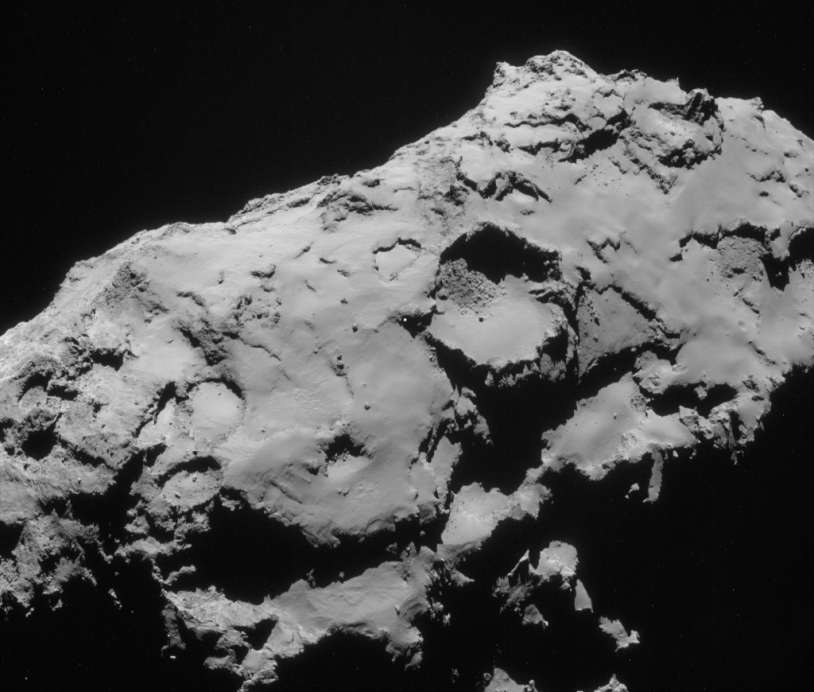 Image acquired 21 September by Rosetta’s navigation camera. The back-up site C is just left of centre. Credits: ESA/Rosetta/NavCam.